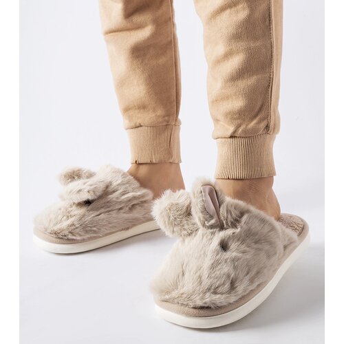 Gemre Beige warm slippers with antlers Cene