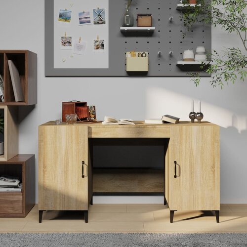 vidaXL Pisalna miza sonoma hrast 140x50x75 cm konstruiran les Cene