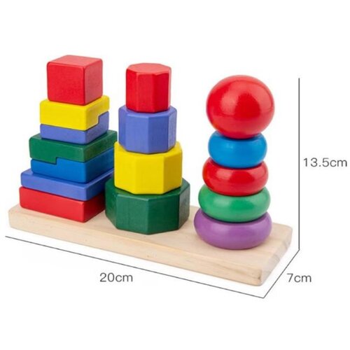  Bbo drvena igracka set puzle - geometrijski oblici GB-041 Cene