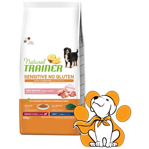 Trainer Natural Sensitive No Gluten Medium&Maxi Pork 12kg,Hrana Za Bolje Varenje Cene