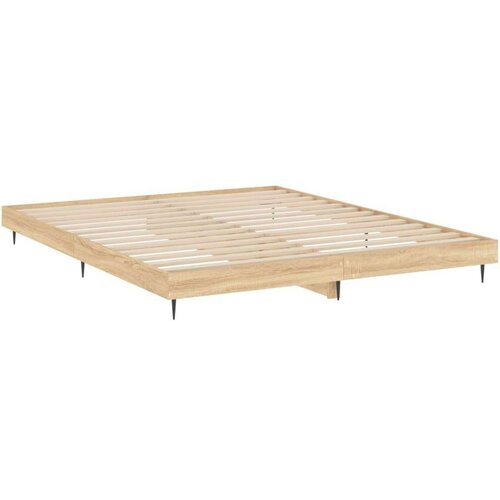 VidaXL Okvir za krevet boja hrasta 200x200 cm od konstruiranog drva Slike