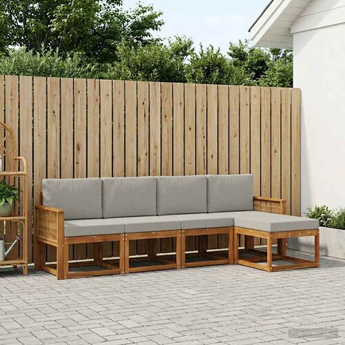  Set vanjskih sofa 5 kom. Prirodna i svjetlosiva Poliester Smeđa Cene