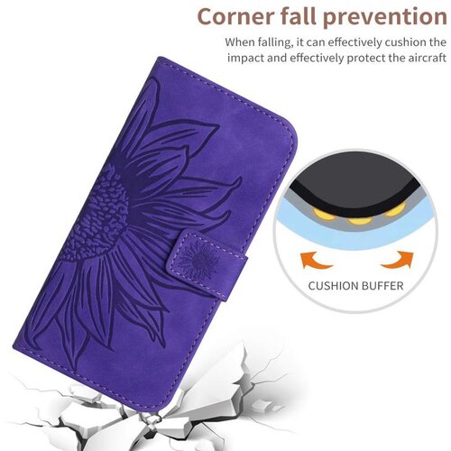 SUNSKY Eleganten ovitek etui za Samsung A36 / A37 / A56, Sončnica, Temno vijoličen Slike