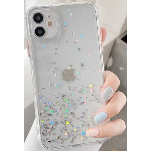 MCTK6 iphone 12 pro max furtrola 3D sparkling star silicone transparent Slike