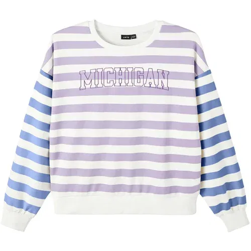 LMTD Sweater majica 'Tischi' ecru/prljavo bijela / plava / ljubičasta