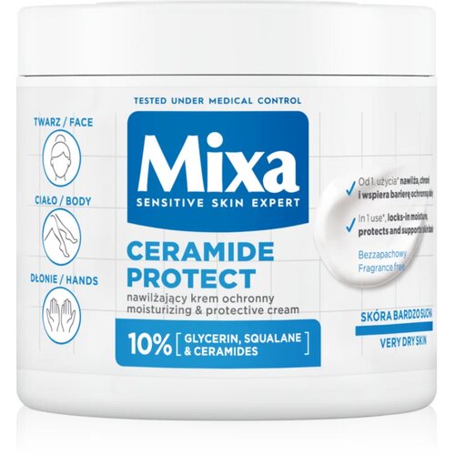 Mixa Ceramide Protect regeneracijska krema za telo za občutljivo kožo 400 ml Slike