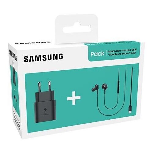Samsung set punjač 25w i slušalice akg type-c/ crna Cene