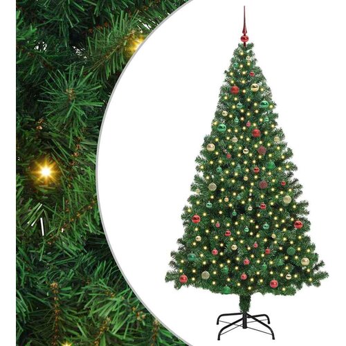 vidaXL Umestno božično drevo Zelena 210 cm PVC, jeklo in plastika Cene