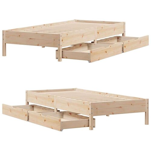 VidaXL Okvir kreveta bez madraca 90 x 190 cm od masivne borovine Slike