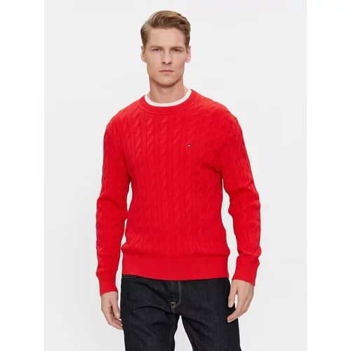 Tommy Hilfiger Pulover MW0MW33132 Rdeča Relaxed Fit