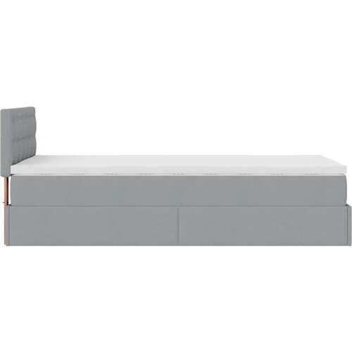VidaXL otomanski krevet s madracem svijetlosivi 90x200 cm tkanine Slike