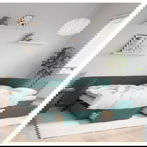 vidaXL Dnevni krevet na razvlačenje tamnozeleni 100x200 cm baršunasti Cijene