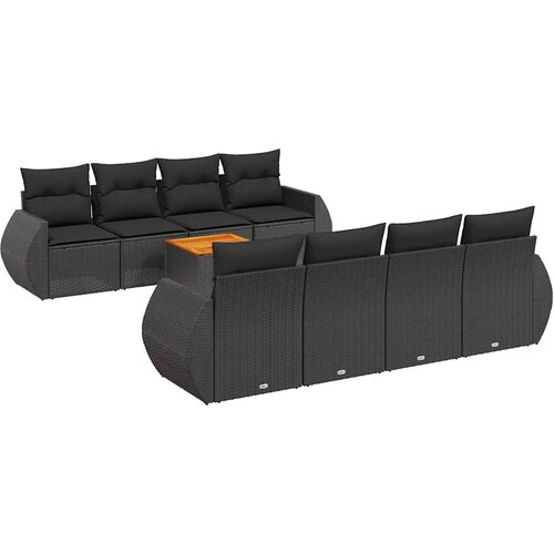  9-dijelni set vrtnih sofa s jastucima od poliratana Slike