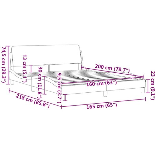  Okvir za krevet Dover tamnosmeđi 160x200 cm od tkanine Slike