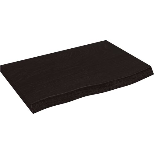 Maison Chic Stenska polica - Viseča Polica temno rjava 60x40x(2-4) cm trdna hrastovina, (21784602) Slike