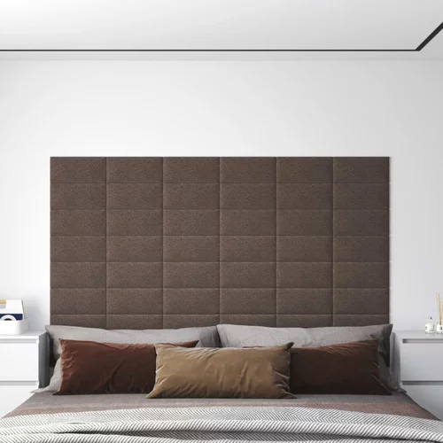  Zidne ploče od tkanine 12 kom smeđesive 30 x 15 cm 0,54 m²