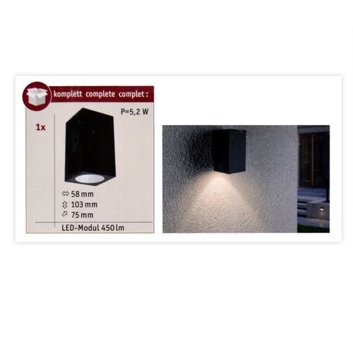 PAULMANN 94327 - LED/3,8W IP44 Spolja&amp;scaron;nje zidno svetlo FLAME 230V antracit Slike