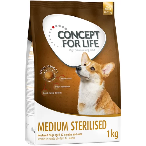 Concept for Life 1 kg oz. 1,5 kg po posebni ceni! - Medium Sterilised (1 kg)