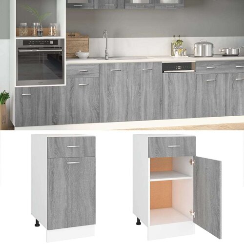 VidaXL Spodnja omarica siva sonoma 40x46x81,5 cm inženirski les Slike