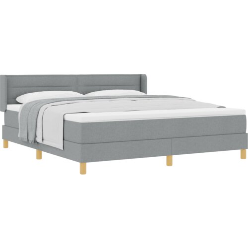  Krevet s Boxspringom s Madracem Svjetlosiva 180x200 cm Tkanina Slike