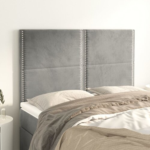 vidaXL Uzglavlja 4 kom svjetlosivi 72 x 5 x 78/88 cm baršunasti Cijene