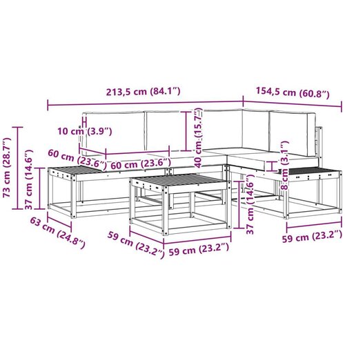  Set vanjskih sofa s jastukom 5 Komad Prirodna i antracit Slike