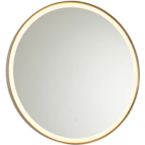 QAZQA Kopalniško ogledalo rožnato zlato 70 cm z LED z zatemnitvijo na dotik - Miral