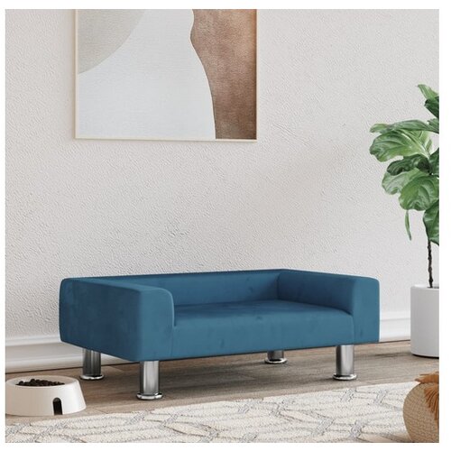 VidaXL Pasja postelja modra 70x45x26,5 cm žamet Slike