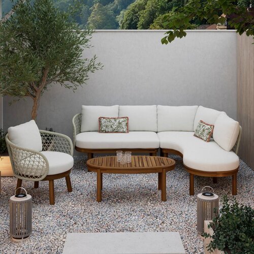 Bessagi Garden Lounge Garitura Belaya, Bela, 4-Delni Set Cene