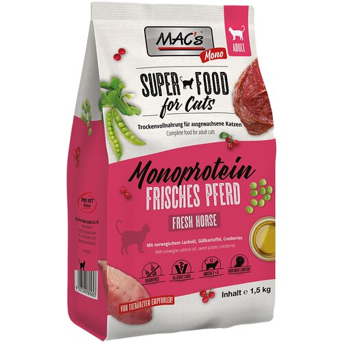 MAC's MAC&lsquo;s Superfood for Cats Adult Monoprotein konj - 1,5 kg Cijene