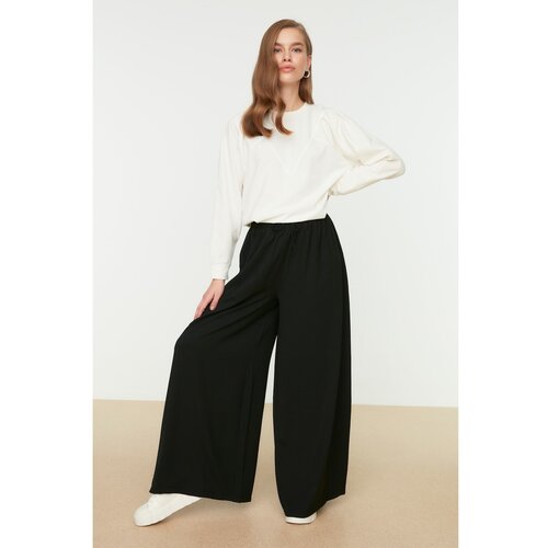 Trendyol Black Wide Leg Woven Trousers Slike