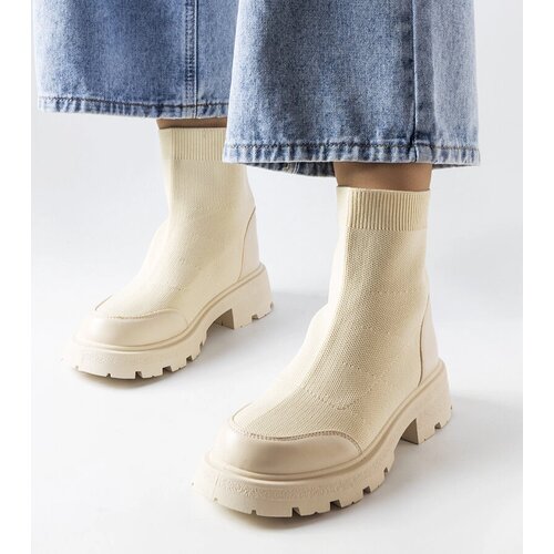 Gemre Beige sock boots Lonte Cene