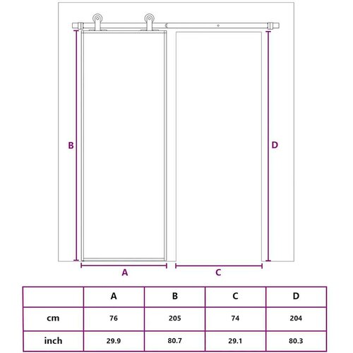  Klizna vrata od mutnog stakla ESG i aluminija 76x205 cm bijela Slike
