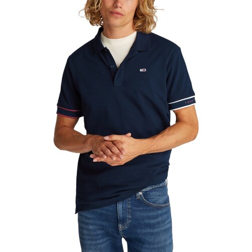 Tommy Hilfiger Polo majice kratki rokavi TJM FLAG CUFF DM0DM21306 Modra Cene