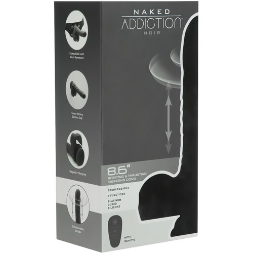 Naked Addiction rotacijski-push realistični vibrator (crni) Slike