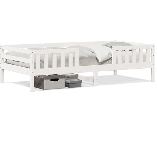VidaXL Okvir za krevet bijeli 90 x 190 cm od masivne borovine Slike