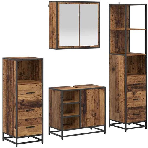 VidaXL set namje&amp;scaron;taja za kupaonicu 4 pcs staro drvo 65 x 33 x 60 cm Slike