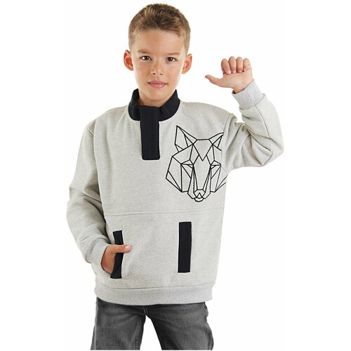 Mushi Wolf Boy Gray Sweatshirt Slike