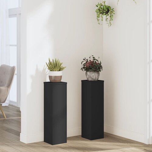 vidaXL Stojalo za rastline 2 kosa črno 17x17x60 cm inženirski les Cene