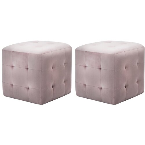 vidaXL Nočne omarice 2 kosa roza 30x30x30 cm žametno blago, (20732147) Cene