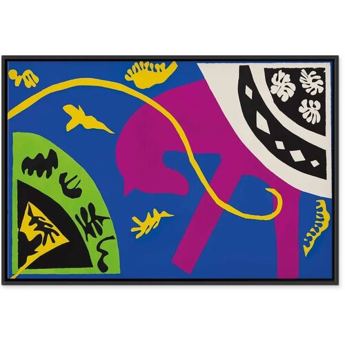  Slika - Henri Matisse &amp;ndash; Horse Rider and Clown (from Jazz) 90x60 U crnom drvenom okviru Slike
