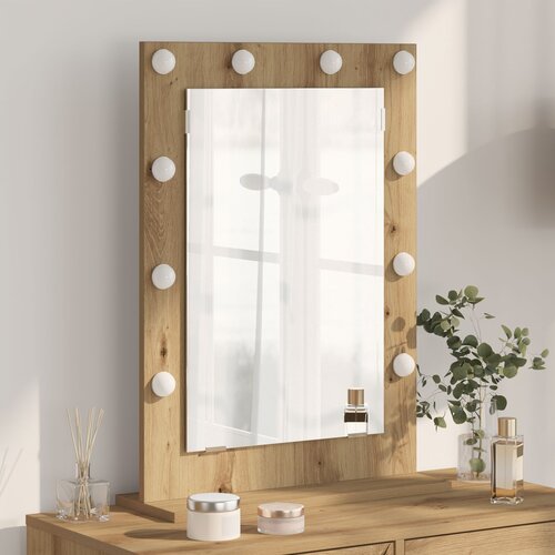 vidaXL ogledalo za toalet Umjetnički hrast Drvo 70 x 50 x 18 cm Cijene