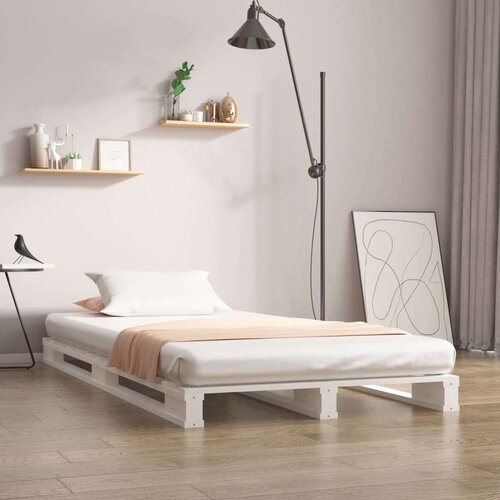VidaXL okvir za krevet od borovine bijela 90x190 cm 3FT jednokrevetni Slike