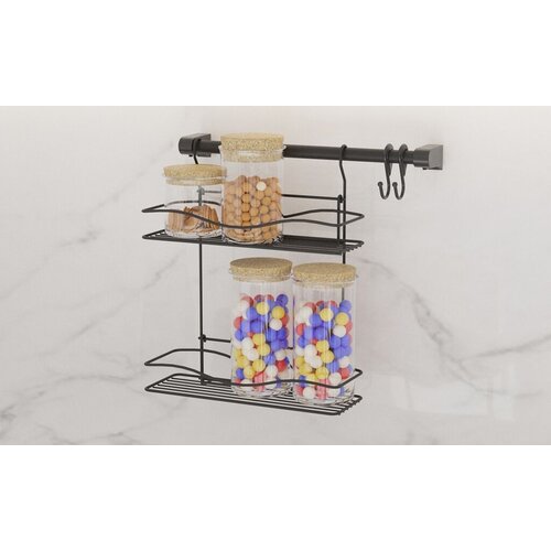 Hermia Organizator za kuhinju, 41 x 18 x 25 cm, 100% Metal, 2.5-5 mm debljina, Crni Cene