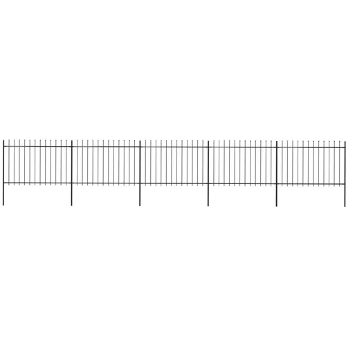 vidaXL vrtna ograda s ukrasnim kopljima čelična 8,5 x 1,2 m crna