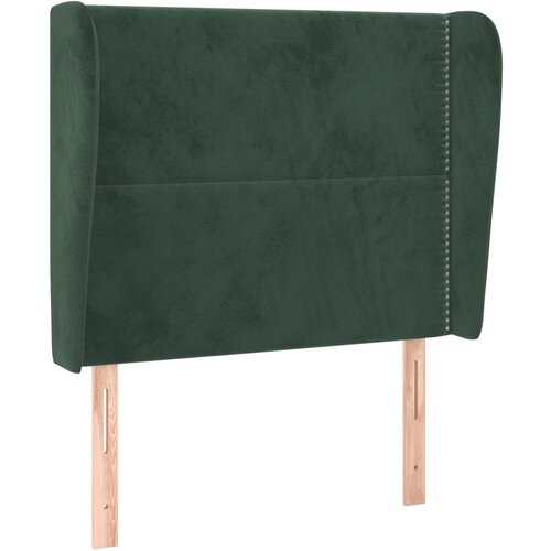 Maison Chic posteljno vzglavje - vzglavna omarica - nočna omarica z u&amp;scaron;esi temno zeleno 103x23x118/128 cm žamet, (21707933) Slike