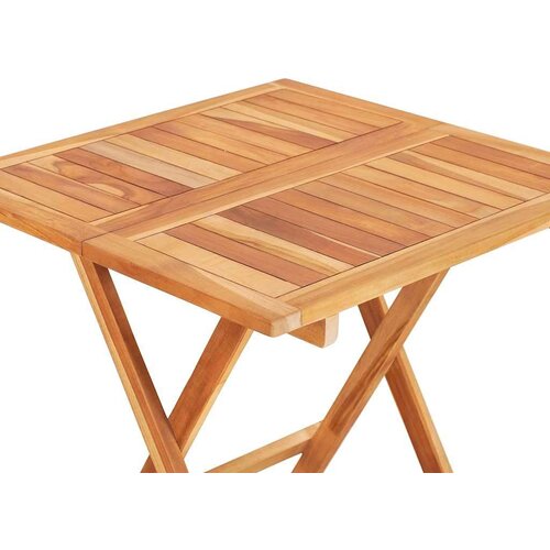 VidaXL 3-dijelni bistro set s krem jastucima od masivne tikovine Slike