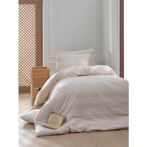 Hanah home komplet posteljine Max Yollu Saten, 160x220cm, Bež Slike