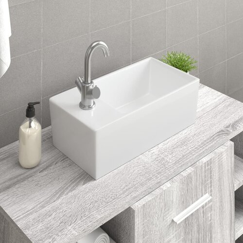 vidaXL Umivalnik bel 48x25x15 cm keramični Cene