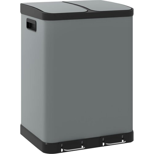HOMCOM ko&scaron; za smeti kovina, plastika 48,8D x 39,5&Scaron; x 67V cm sivo, (5000241898) Cene